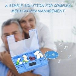 Good selling alarm timer travel self-timer pill box weekly organizer  pill dispenser electronic 4 Compartments case reminder