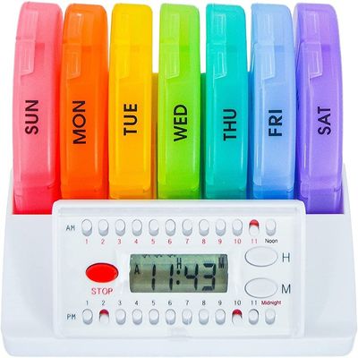 New design timer bottle organizer electronics lock timing medication box dispenser 4 Times a Day x 7 Day electronic pill