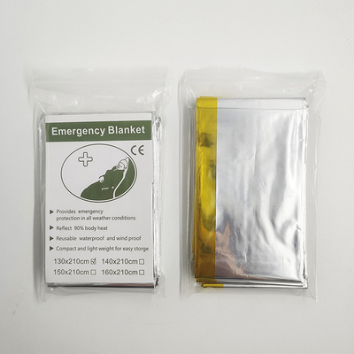Emergency Blanket 160x210cm PET Film Gold Silver Survival First Aid